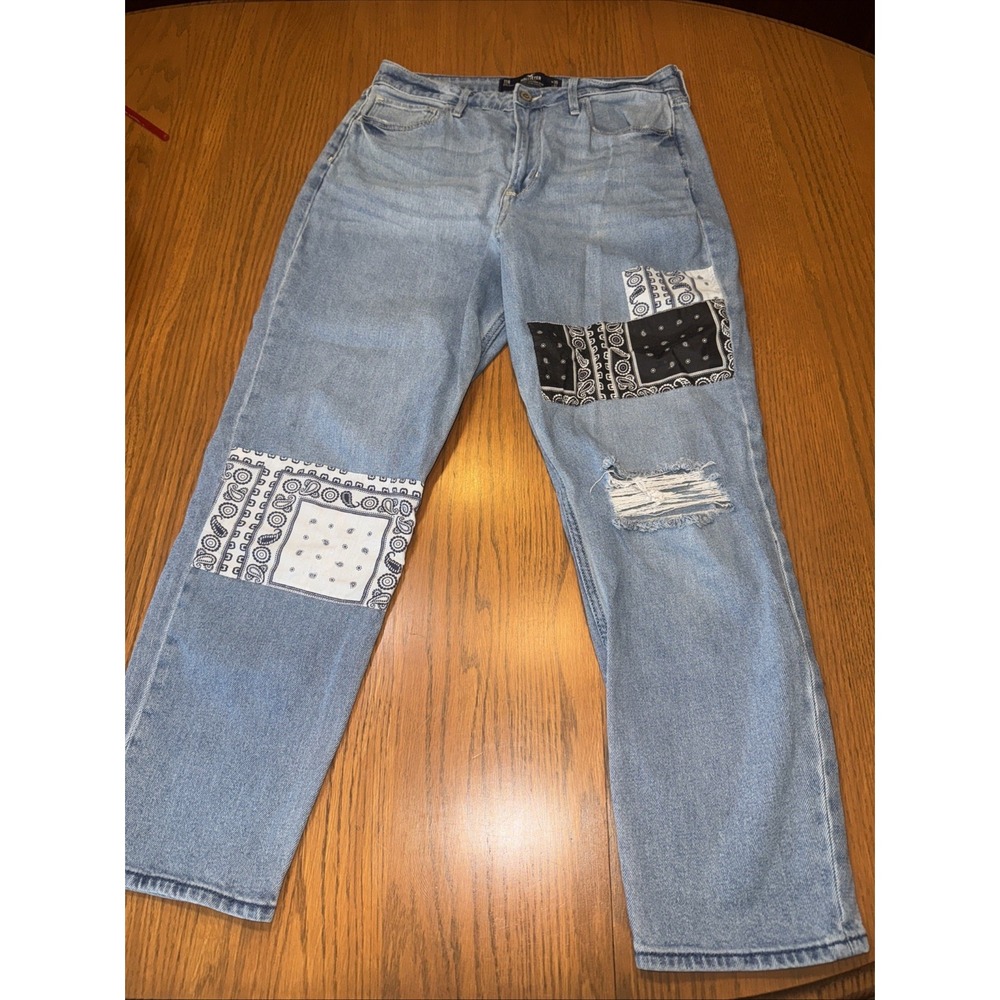 Womens 11R Hollister Ulta High rise Mom Jean Quilted